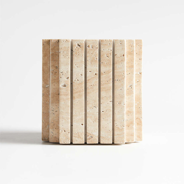 Canali Small Travertine Square Planter by Athena Calderone