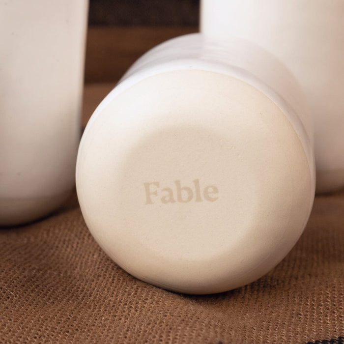 Cappuccino cups drinkware by Fable Home, shown in a beachgrassgreen finish. – #beachgrassgreen