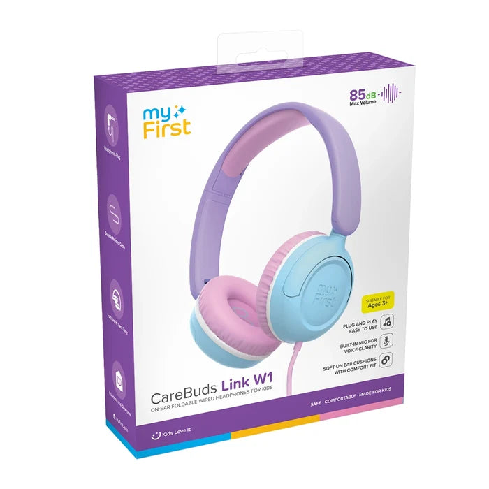 CareBuds Link W1 — Best Wired Earbuds for Kids - 85dB Safe Limit