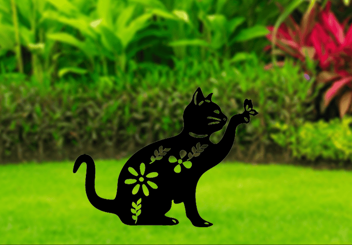 Cat Garden Stake - Metal Art - MetalPlex