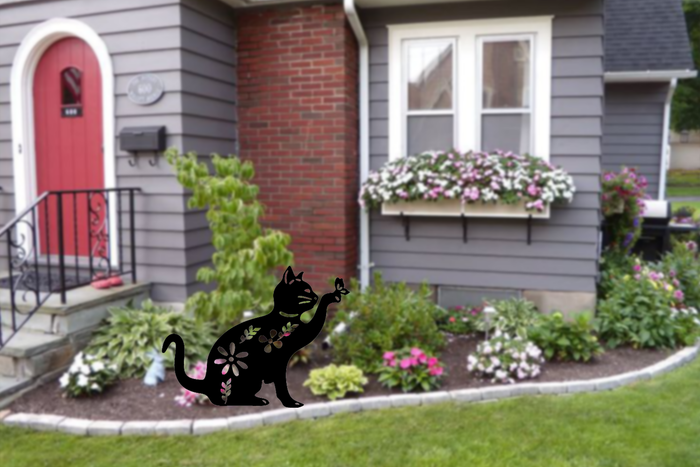 Cat Garden Stake - Metal Art - MetalPlex