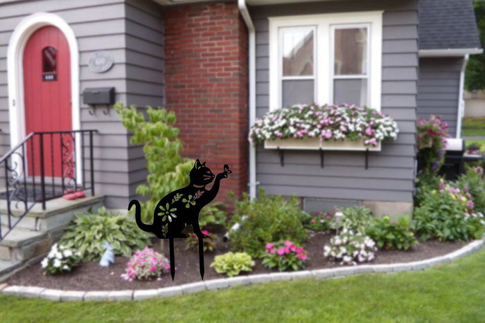 Cat Garden Stake - Metal Art - MetalPlex