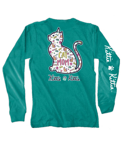 CAT MOM PATTERN KITTIE, ADULT LS KITTIE KITTIE