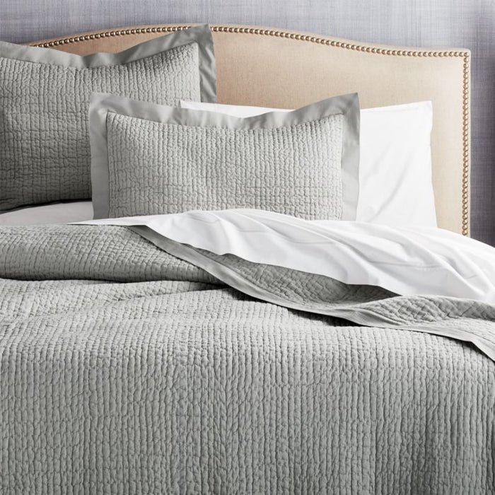 Celeste Grey Solid King Sham