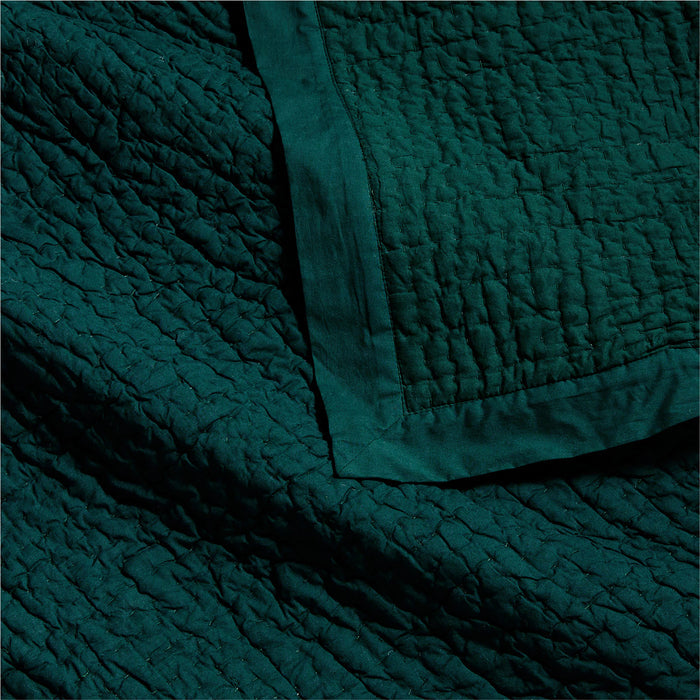 Celeste Organic Spruce Green Solid Quilt Full/Queen