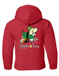 CHRISTMAS ELF PUP, YOUTH HOODIE PUPPIE LOVE