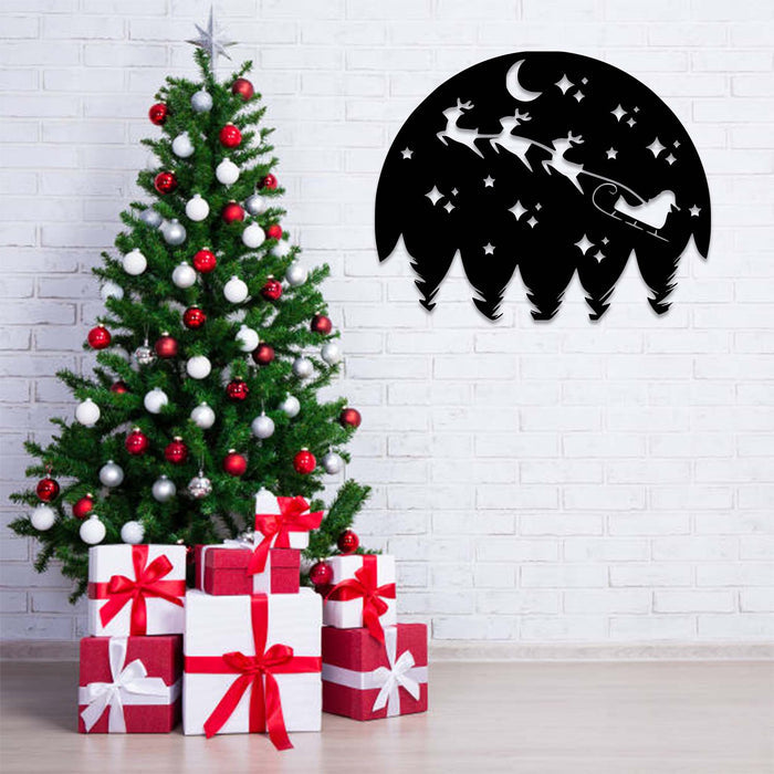 Christmas Night Scenery - Metal Wall Art - MetalPlex