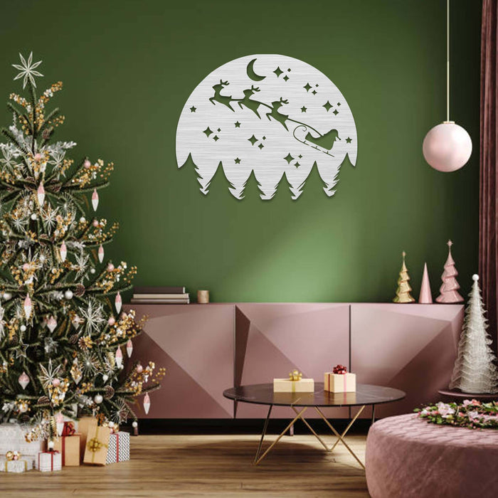 Christmas Night Scenery - Metal Wall Art - MetalPlex
