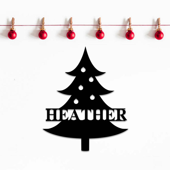 Christmas Tree Monogram - Metal Wall Art - MetalPlex