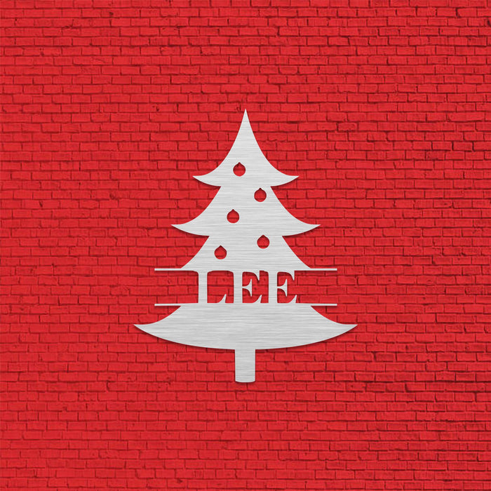 Christmas Tree Monogram - Metal Wall Art - MetalPlex
