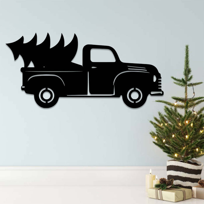 Christmas Truck Tree - Metal Wall Art - MetalPlex