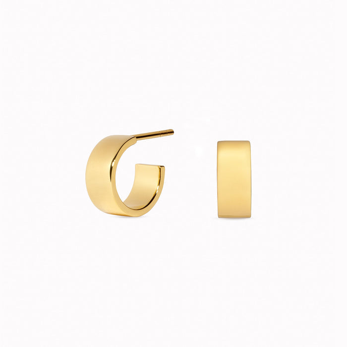 Chunky small hoop earrings in gold vermeil