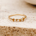 Citrine ring in gold vermeil with irregular gemstones