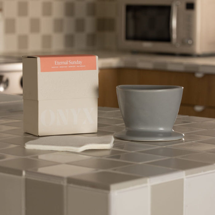 Coffee dripper drinkware by Fable Home, shown in a beachgrassgreen finish. – #beachgrassgreen
