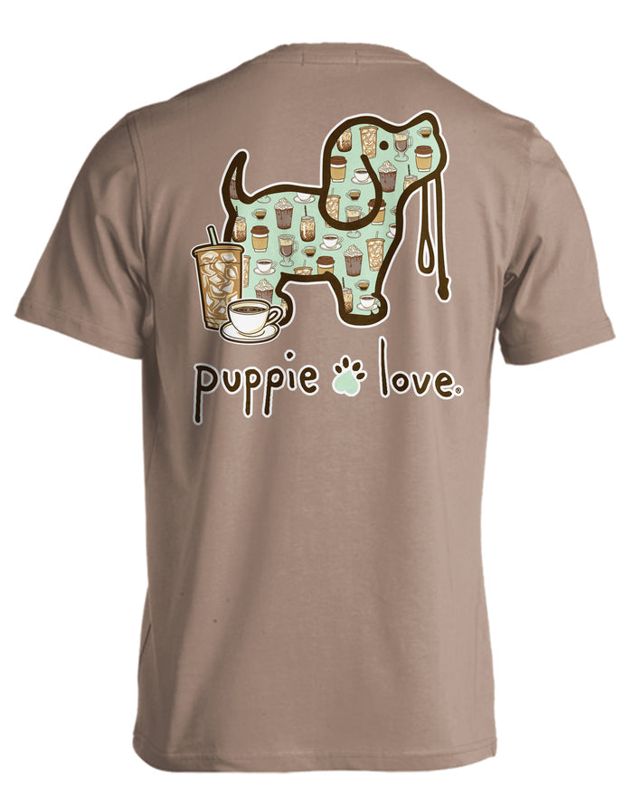 COFFEE PATTERN PUP PUPPIE LOVE