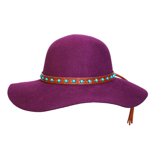 Conner - 1970 Floppy Wool Hat in Plum- Full View