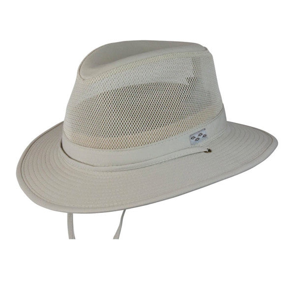 Conner Mens Mesh Outdoor Fedora in Oatmeal - Full View