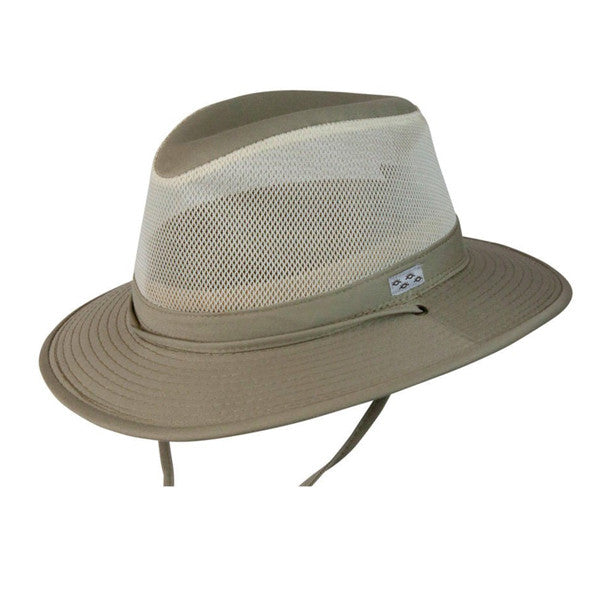 Conner Mens Mesh Outdoor Safari Fedora in Camel - Full View