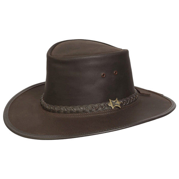 Conner - Brown Stockman Oily Australian Leather Hat