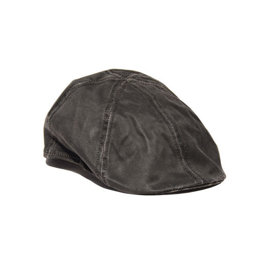 Conner - Black Weathered Cotton Duckbill Hat (Profile Side)