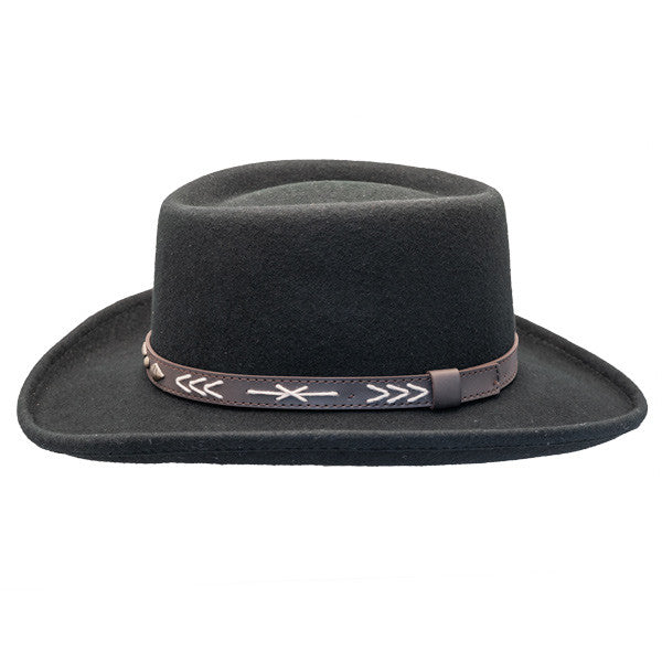 Conner - Wool Felt Arizona Gambler Hat  - Side