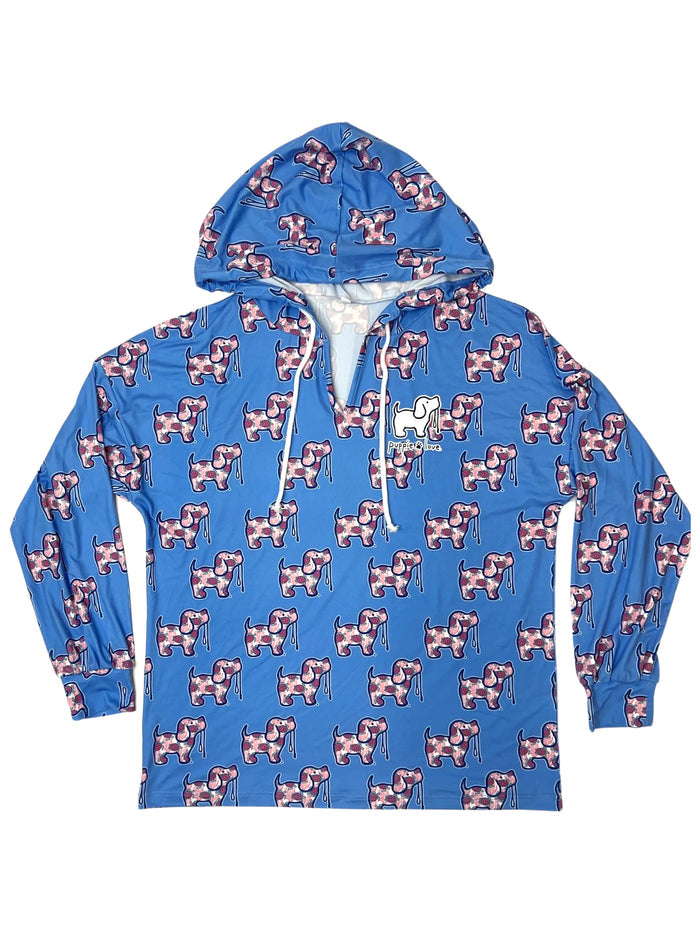 CORAL TURTLE PATTERN LOUNGE HOODIE PUPPIE LOVE