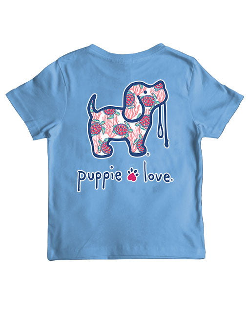CORAL TURTLE PATTERN PUP, YOUTH SS 2024 PUPPIE LOVE