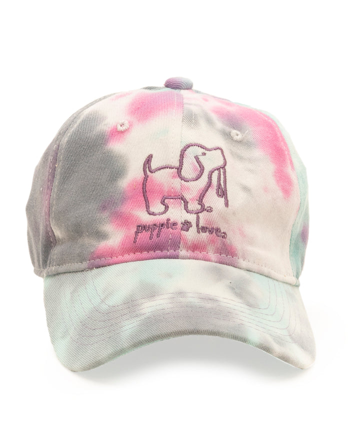 COTTON CANDY TIE DYE BASEBALL HAT PUPPIE LOVE