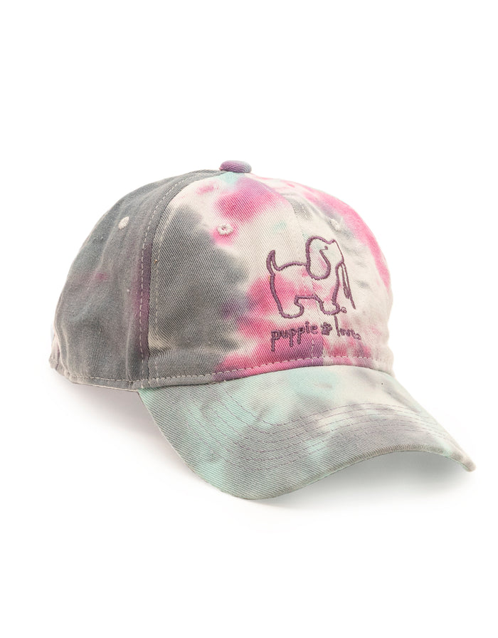 COTTON CANDY TIE DYE BASEBALL HAT PUPPIE LOVE