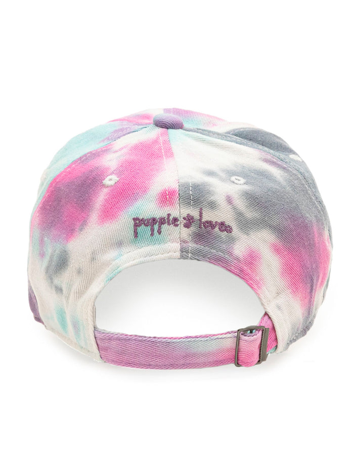 COTTON CANDY TIE DYE BASEBALL HAT PUPPIE LOVE