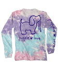 COTTON CANDY TIE DYE PUP, ADULT LS PUPPIE LOVE