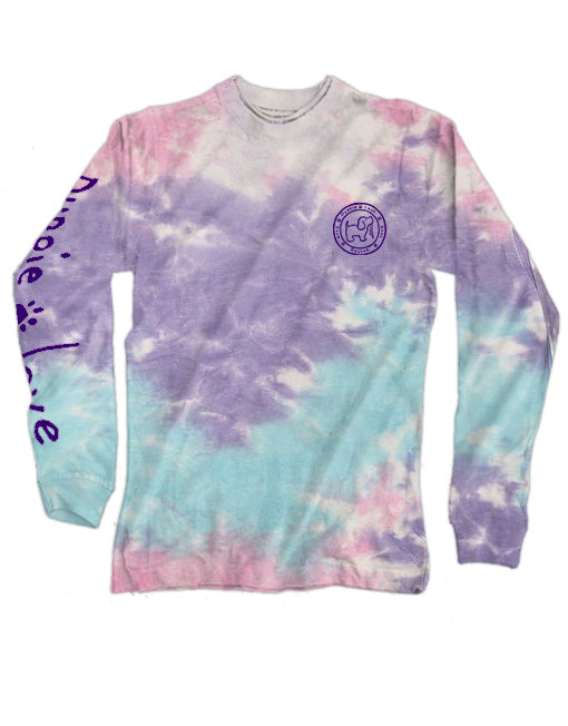 COTTON CANDY TIE DYE PUP, ADULT LS PUPPIE LOVE