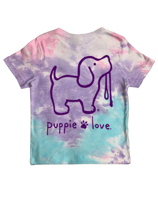 COTTON CANDY TIE DYE PUP, YOUTH SS SUPER SALE PUPPIE LOVE