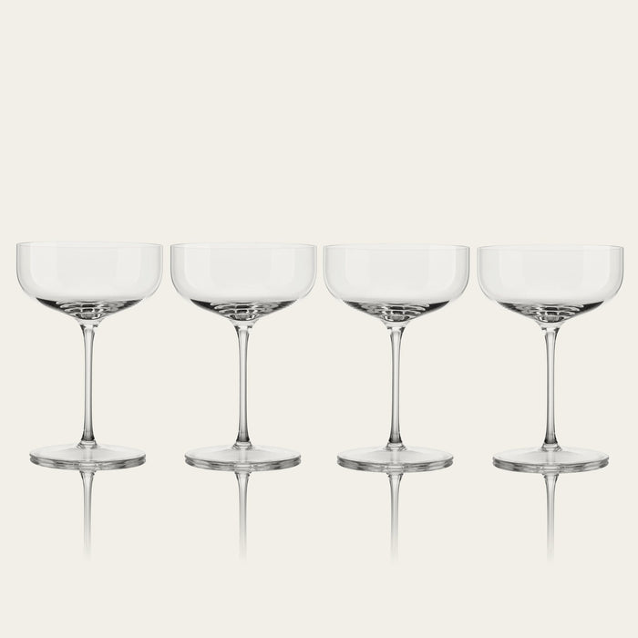 Coupe glasses glassware by Fable Home, shown in a clear finish. – #clear