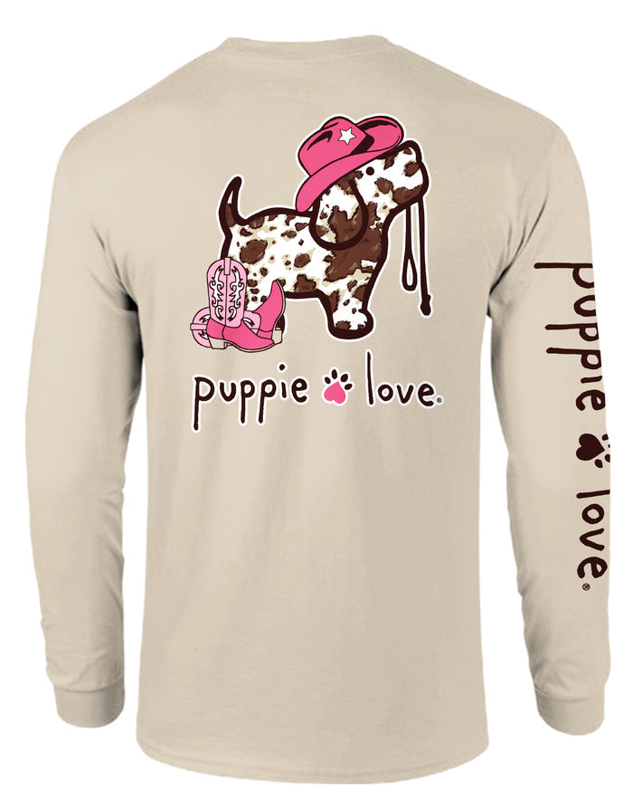 COW PRINT PUP, ADULT LS PUPPIE LOVE