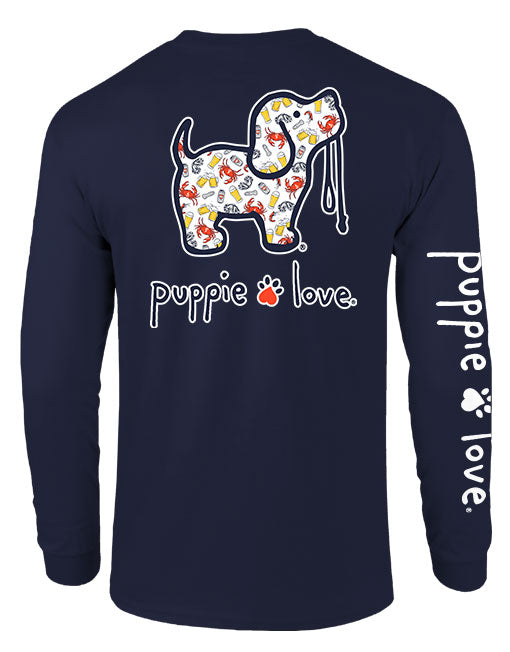 CRABS AND BEER PATTERN PUP, ADULT LS 2024 PUPPIE LOVE