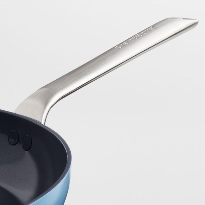 Crate & Barrel EvenCook Ceramic Denim Ceramic Nonstick 12" Fry Pan with Lid