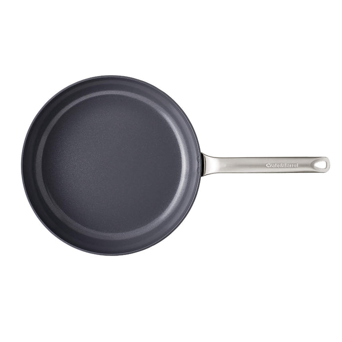Crate & Barrel EvenCook Ceramic Ñ¢ Deep Teal Ceramic Nonstick 12" Fry Pan with Lid