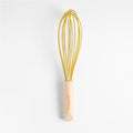 Crate & Barrel Wood and Yellow 12" Silicone Whisk