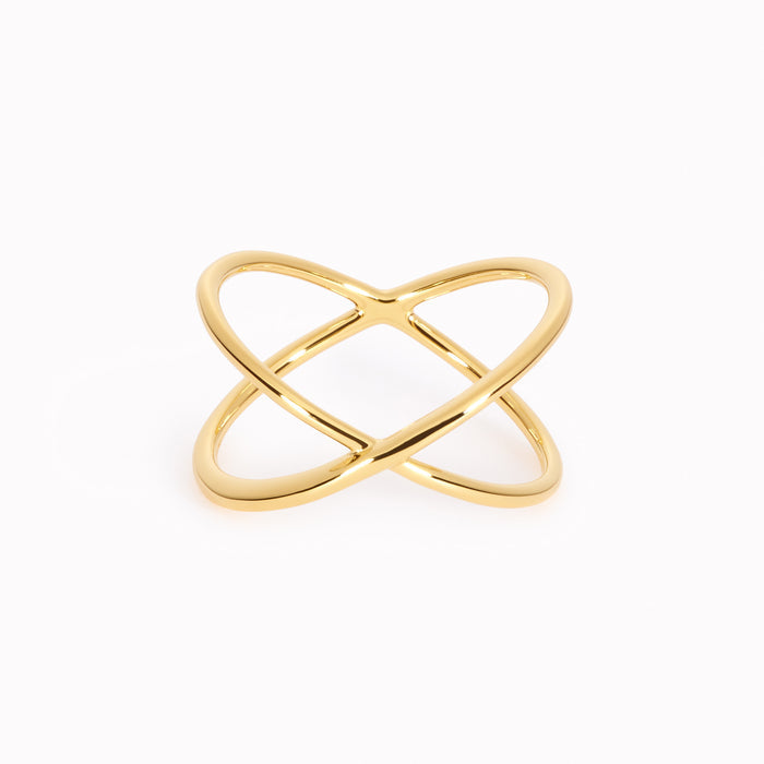 Gold vermeil criss cross ring