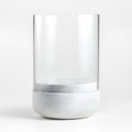 Curve Marble and Glass Hurricane Candle Holder 6.5"