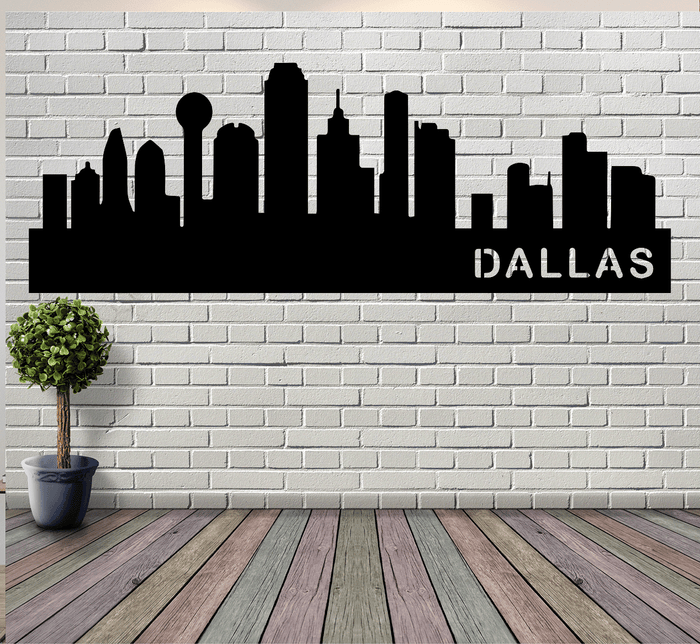Dallas Skyline Metal Wall Art – Texas City Urban Home & Office Decor