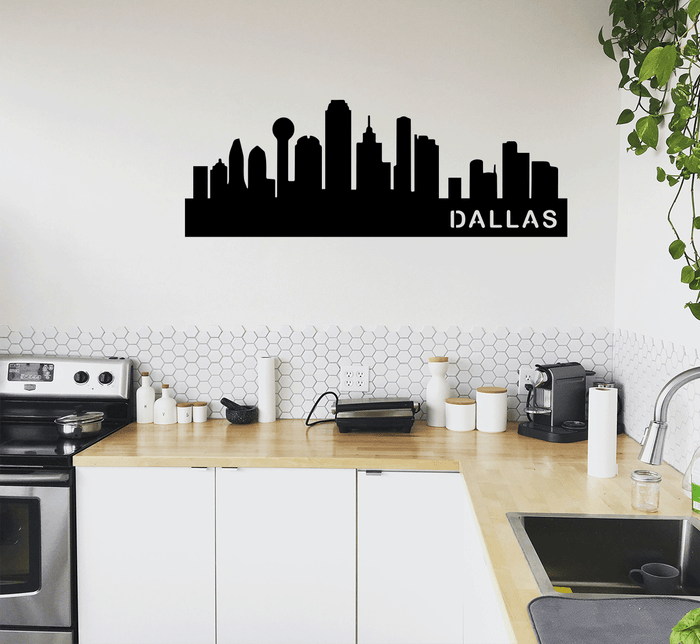 Dallas Skyline Metal Wall Art – Texas City Urban Home & Office Decor