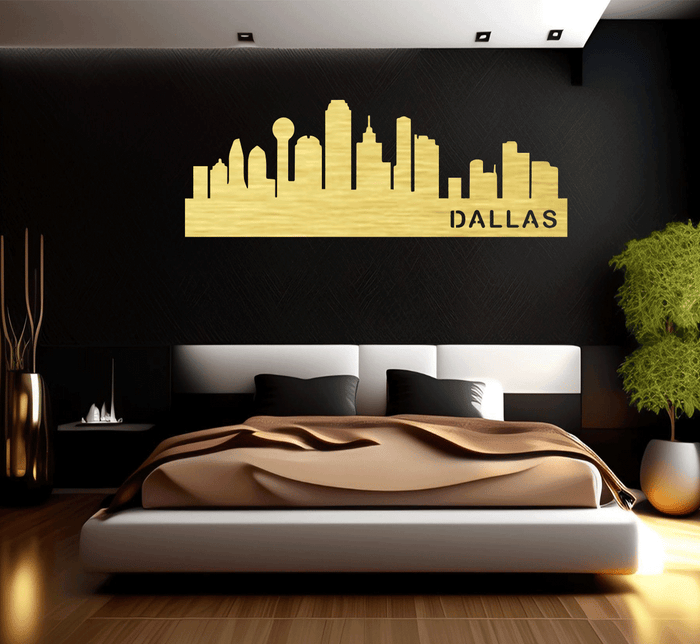 Dallas Skyline Metal Wall Art – Texas City Urban Home & Office Decor