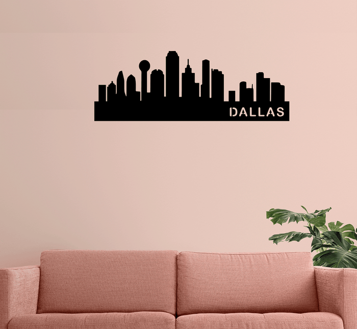 Dallas Skyline Metal Wall Art – Texas City Urban Home & Office Decor