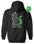 DANCING SKELETONS KITTIE, ADULT HOODIE KITTIE KITTIE