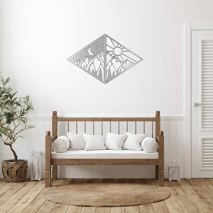 Day and Night Mountains - Metal Wall Art - MetalPlex