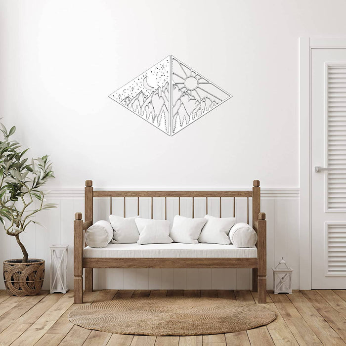 Day and Night Mountains - Metal Wall Art - MetalPlex