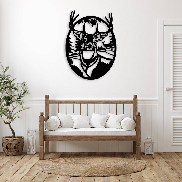Deer Portrait - Metal Wall Art - MetalPlex