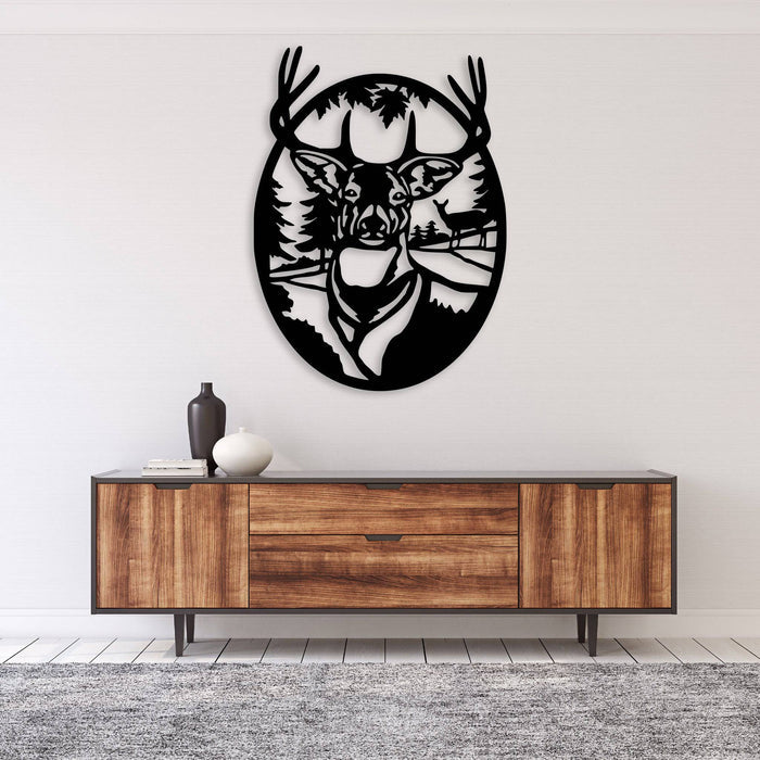 Deer Portrait - Metal Wall Art - MetalPlex